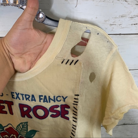 Free People Rare Cali Rose Distressed Tee - Picture 6 of 8